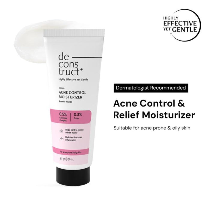 Deconstruct Acne Control Moisturiser, Lightweight & Non-Sticky, Ectoin & Ceramides