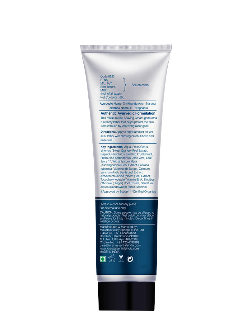 Forest Essentials Shaving Cream Sandalwood & Orange Peel