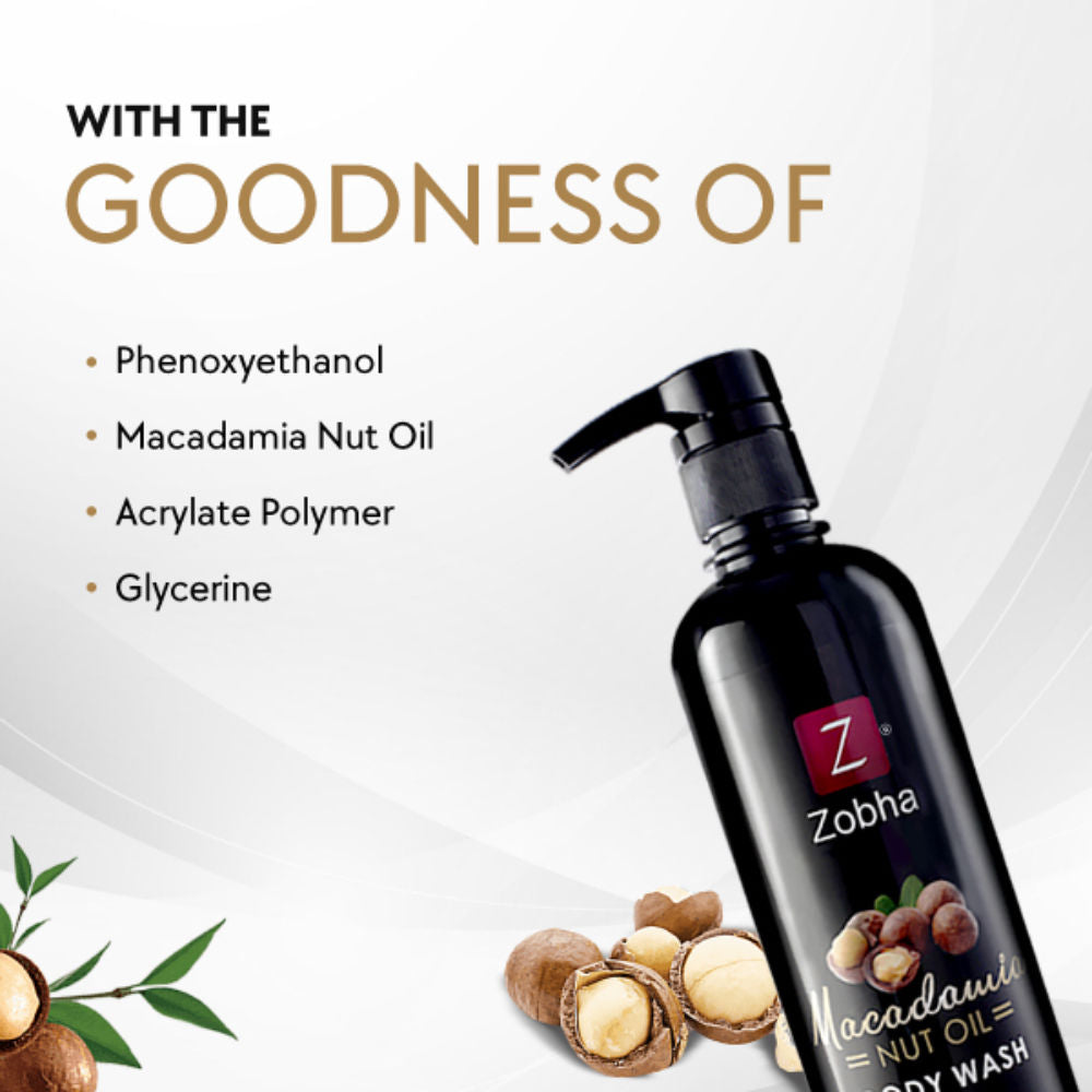Zobha Body Wash with 100% Natural Macadamia Paraben and Sulphate Free