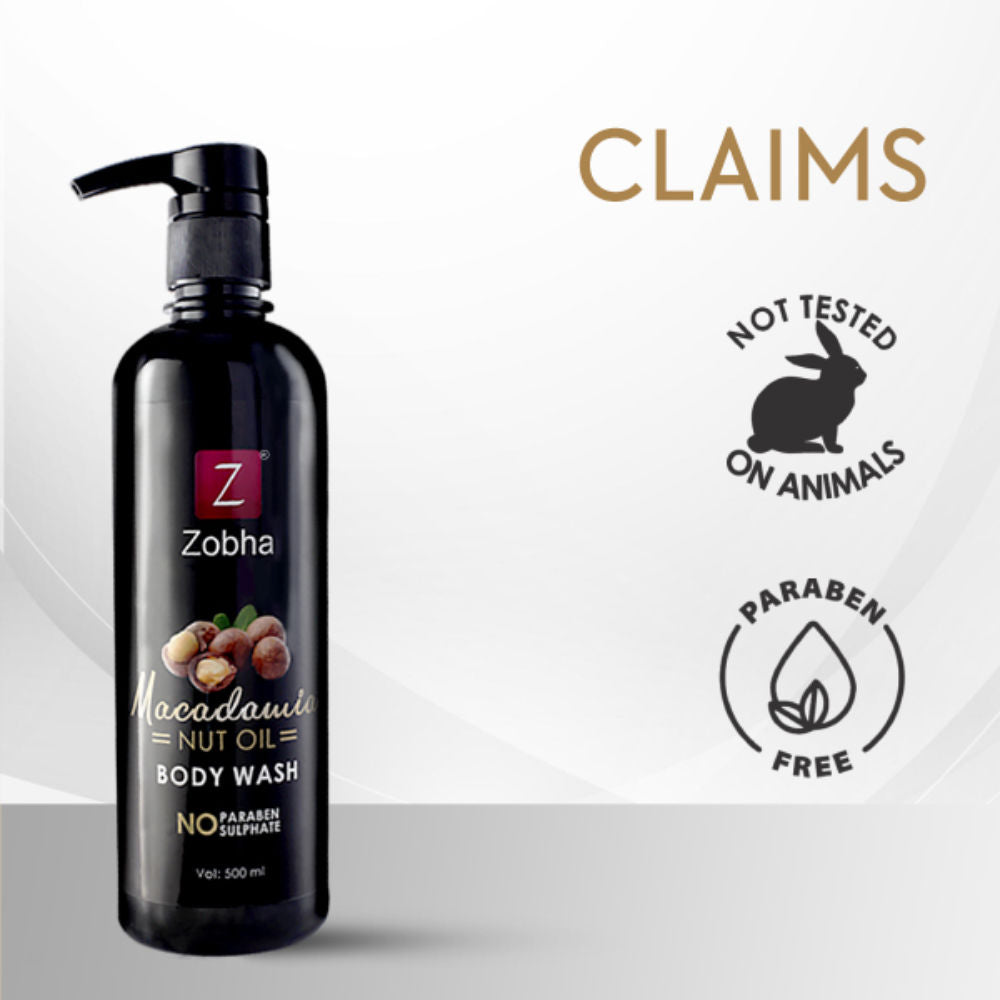Zobha Body Wash with 100% Natural Macadamia Paraben and Sulphate Free