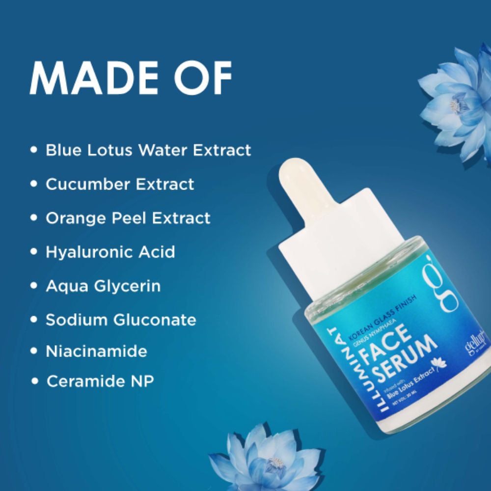 Zobha Illuminat Korean Glass Finish Face Serum With Blue Lotus Water Extract