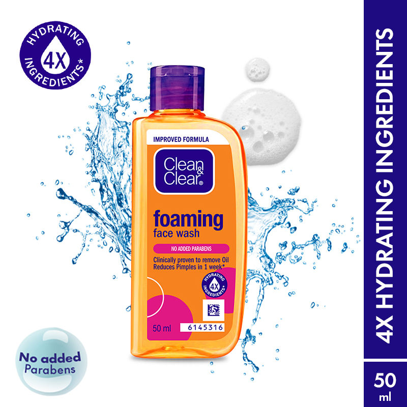 Clean & Clear Foaming Face Wash - Hydrating Cleanser for Oily Skin & Reduces Acne In 7 Days