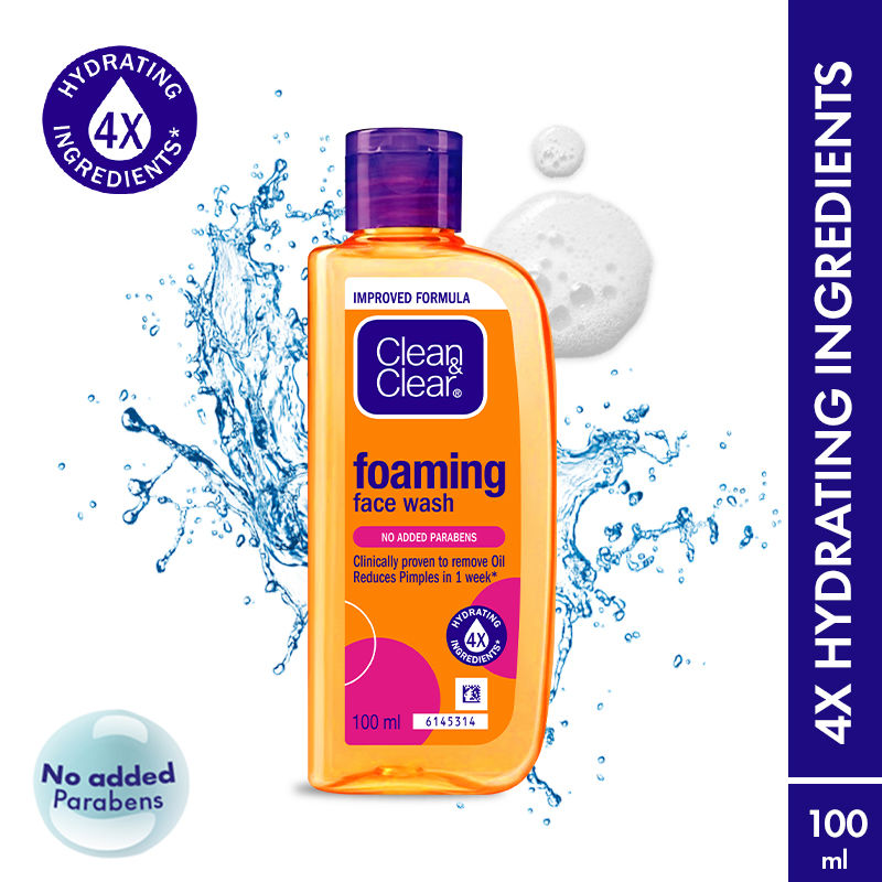 Clean & Clear Foaming Face Wash - Hydrating Cleanser for Oily Skin & Reduces Acne In 7 Days