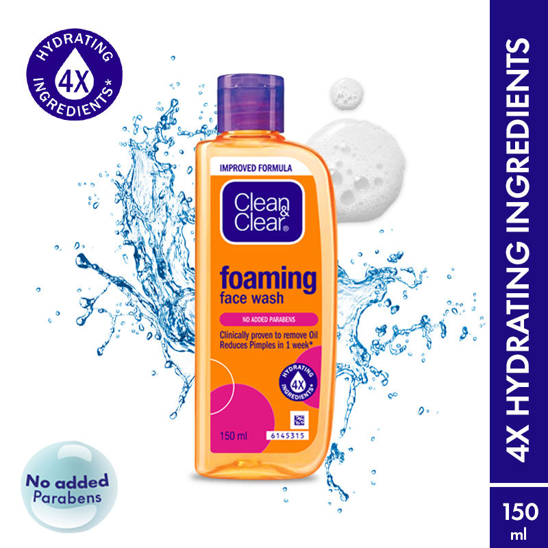 Clean & Clear Foaming Face Wash - Hydrating Cleanser for Oily Skin & Reduces Acne In 7 Days
