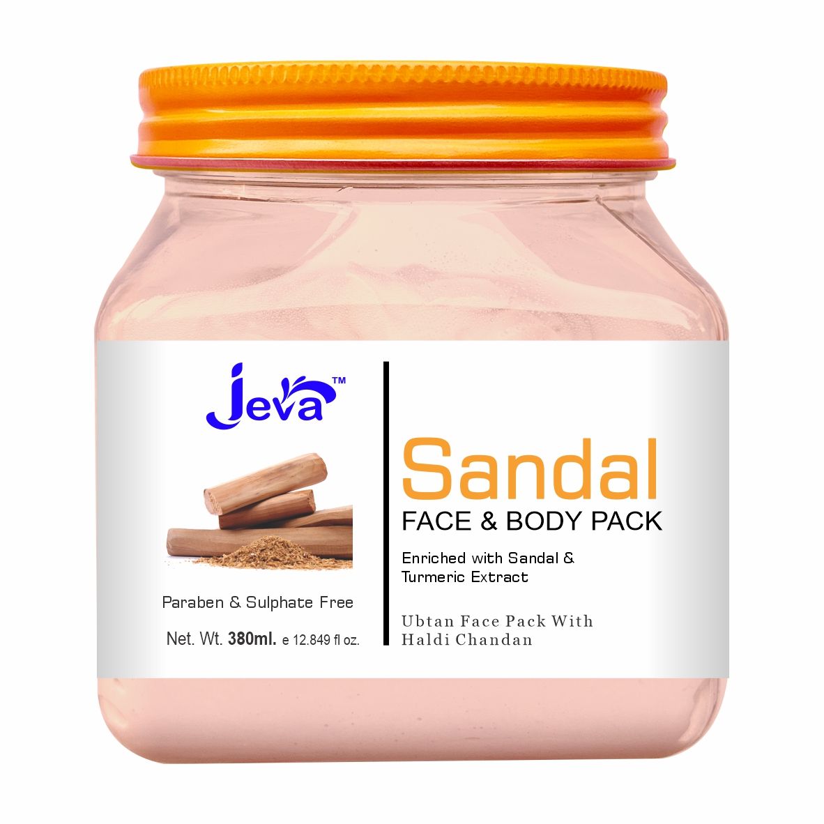 Jeva Sandal Ubtan Face Pack with Haldi & Chandan - Skin Brightening & Glow-Enhancing Gel