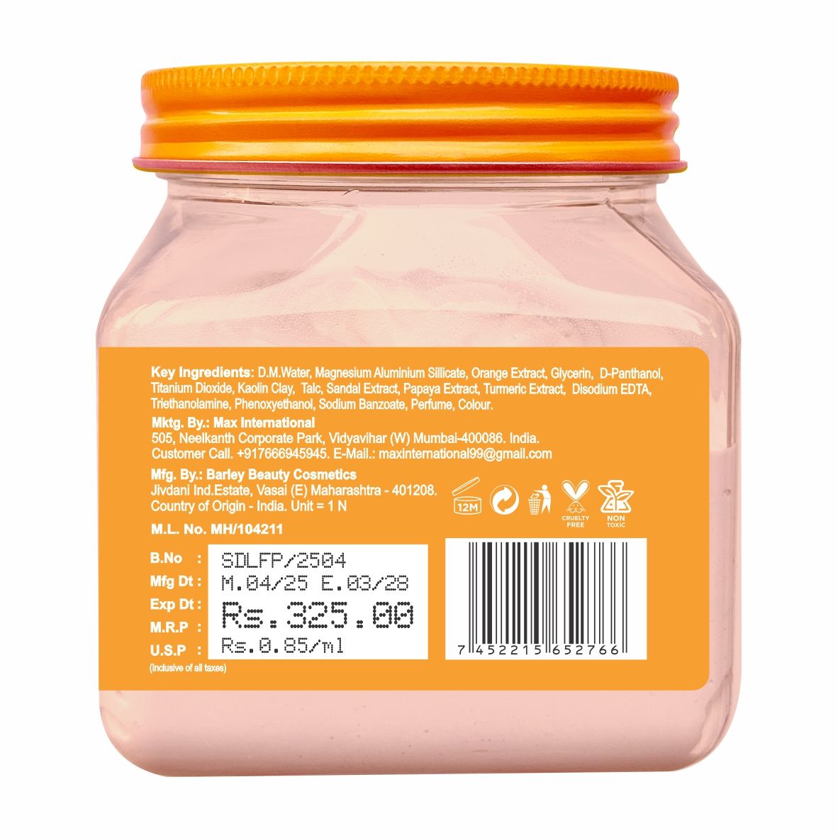 Jeva Sandal Ubtan Face Pack with Haldi & Chandan - Skin Brightening & Glow-Enhancing Gel