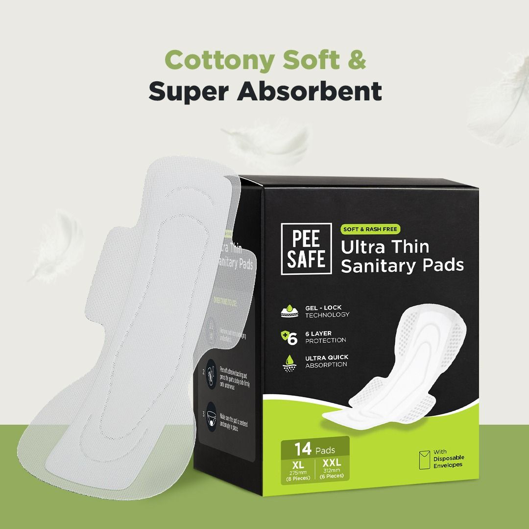 Pee Safe Comfort Ultra Thin Rash Free Assorted Sanitary Pads- 14pcs