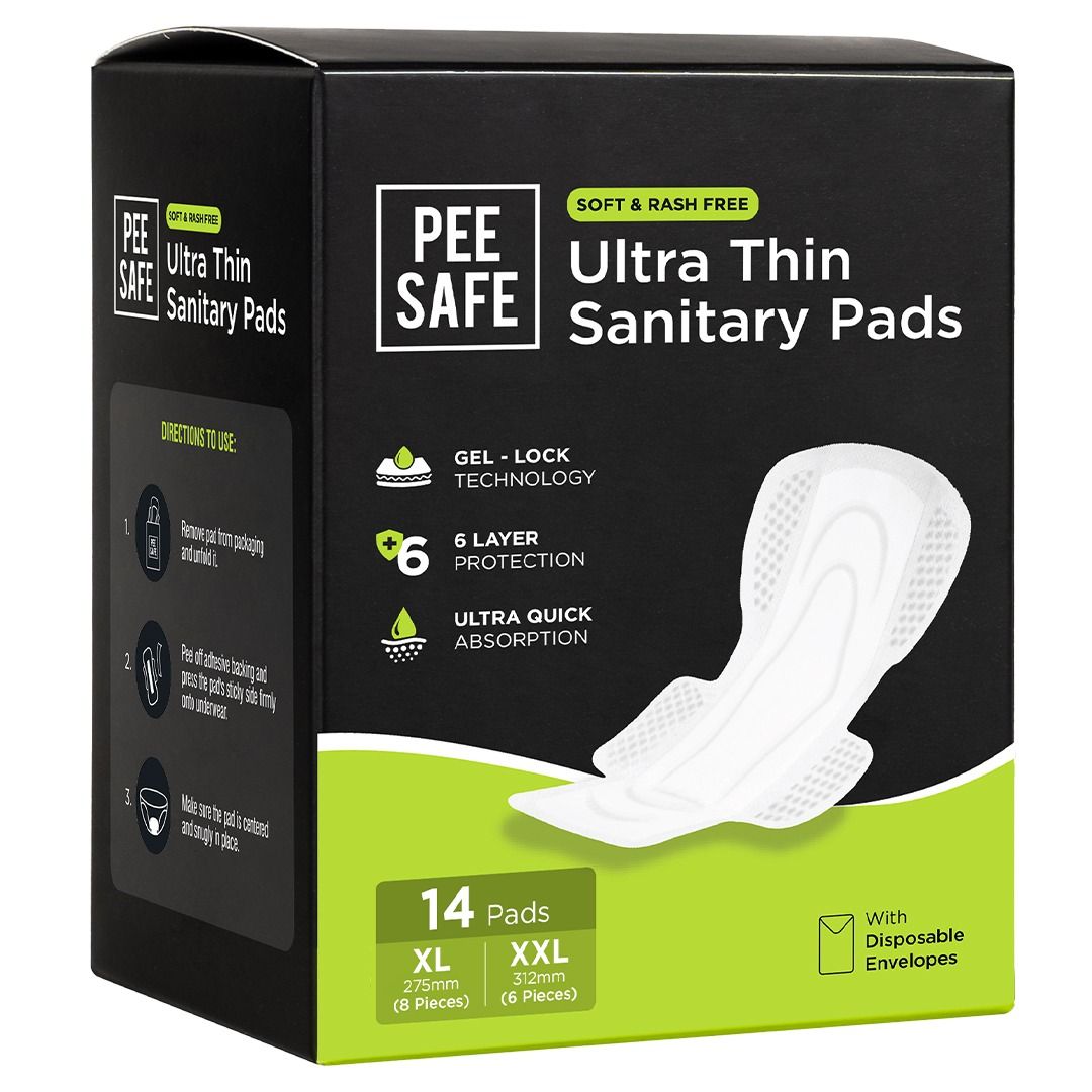 Pee Safe Comfort Ultra Thin Rash Free Assorted Sanitary Pads- 14pcs
