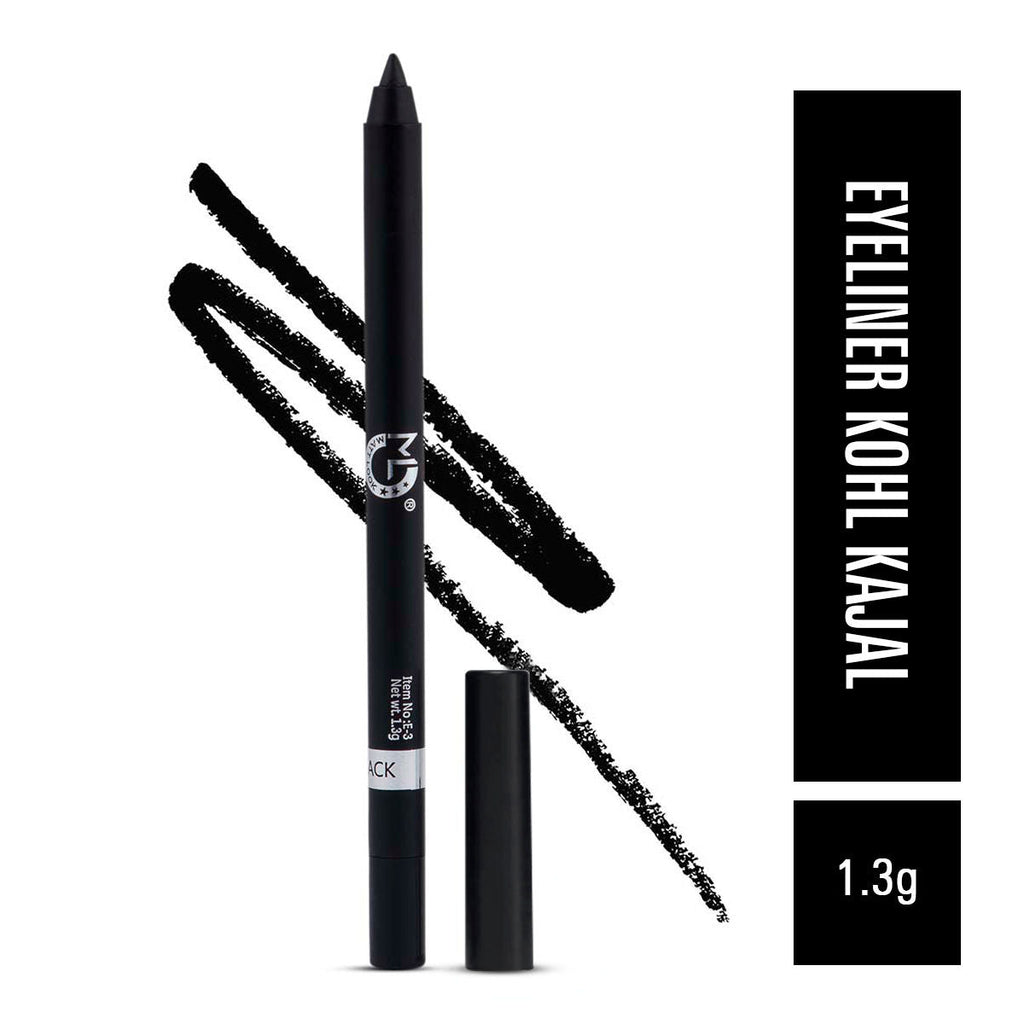 Matt look Single Stroke Super Glide 24 Hours Water Proof Smudge Proof Eyeliner Kohl Kajal - Jet Black