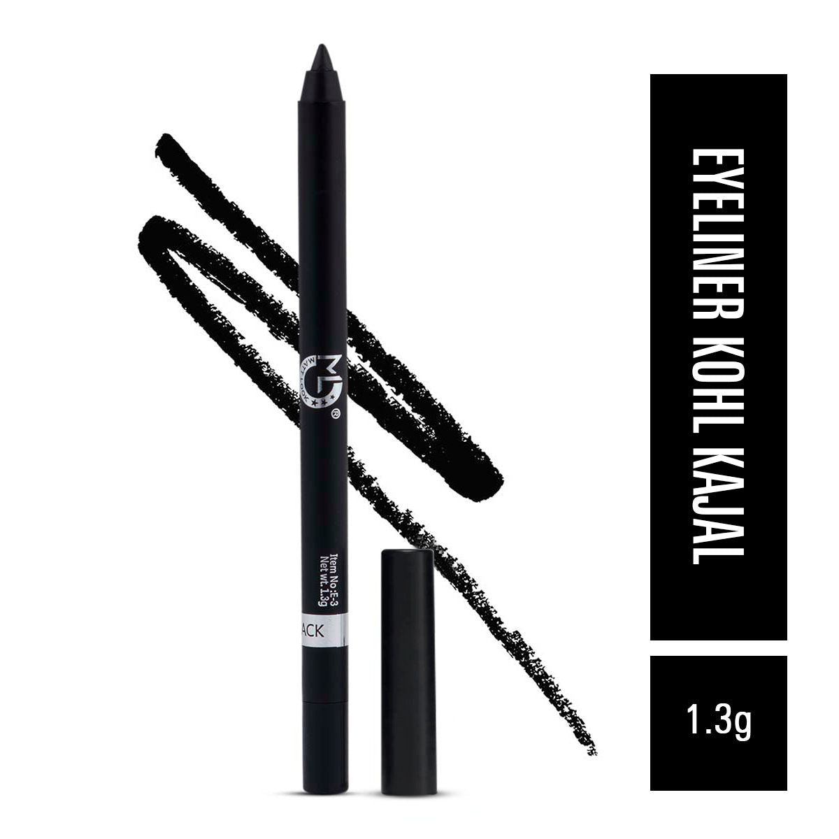 Matt look Single Stroke Super Glide 24 Hours Water Proof Smudge Proof Eyeliner Kohl Kajal - Jet Black