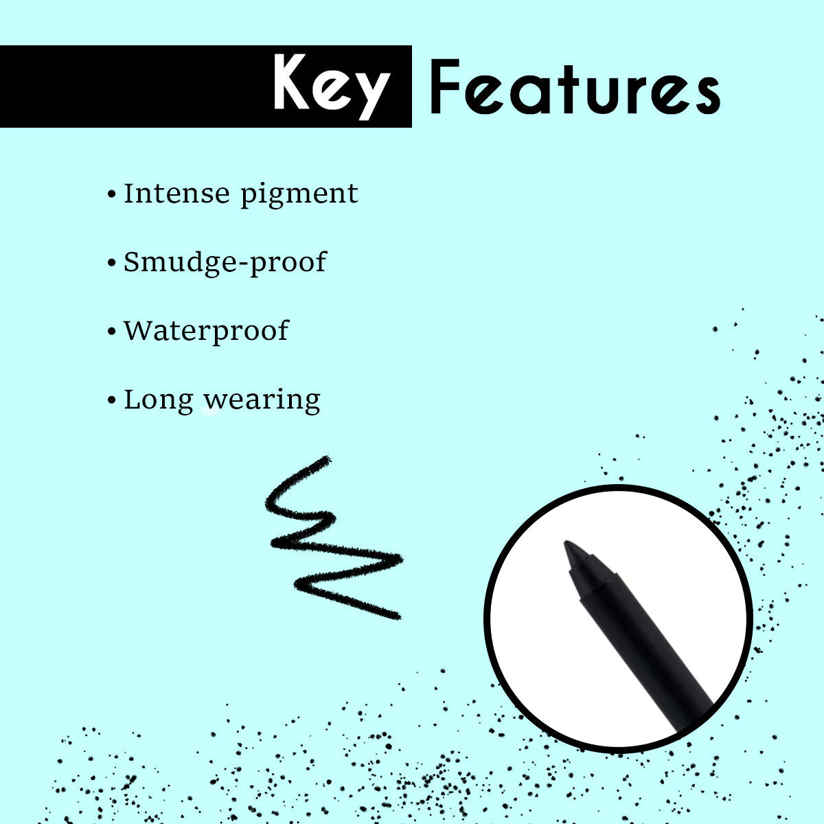 Matt look Single Stroke Super Glide 24 Hours Water Proof Smudge Proof Eyeliner Kohl Kajal - Jet Black
