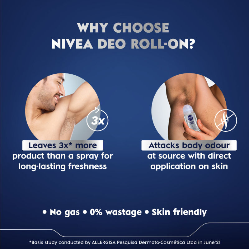 NIVEA Men Deodorant Roll On - Silver Protect - Antibacterial Odour Protection For 72H Freshness