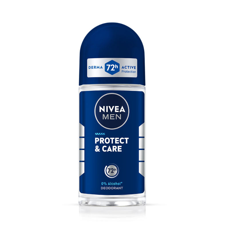 NIVEA MEN Deodorant Roll On, Protect & Care, No Skin Irritation & 48h Freshness