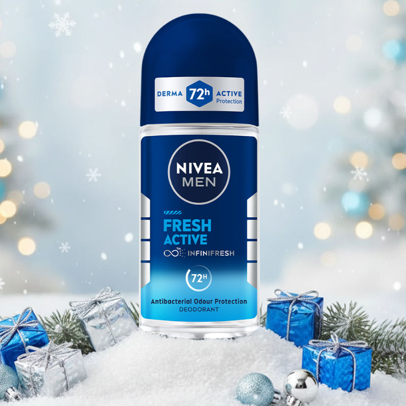 NIVEA MEN Fresh Active 72h Deodorant Roll On For Men