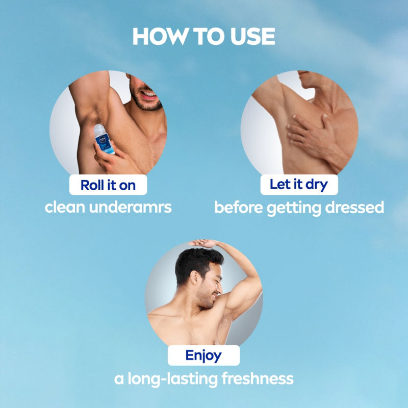 NIVEA MEN Fresh Active 72h Deodorant Roll On For Men