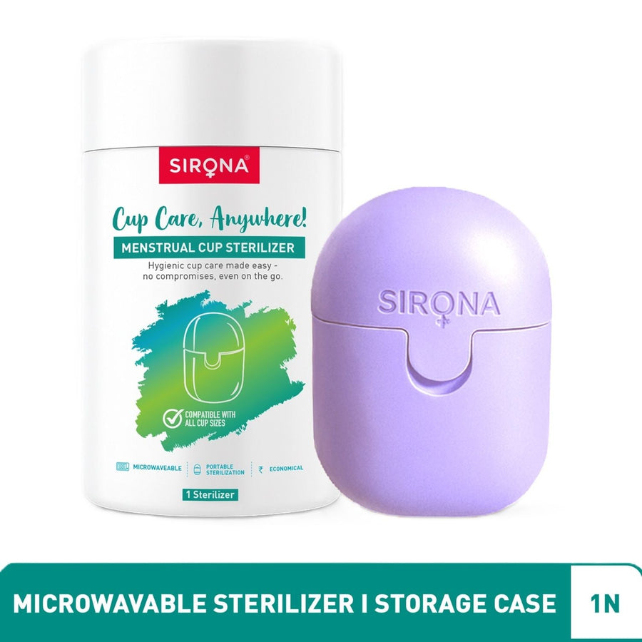 Sirona Reusable & Portable Menstrual Cup Sterilizer, Microwave-Safe, Quick & Safe Cup Sterilization
