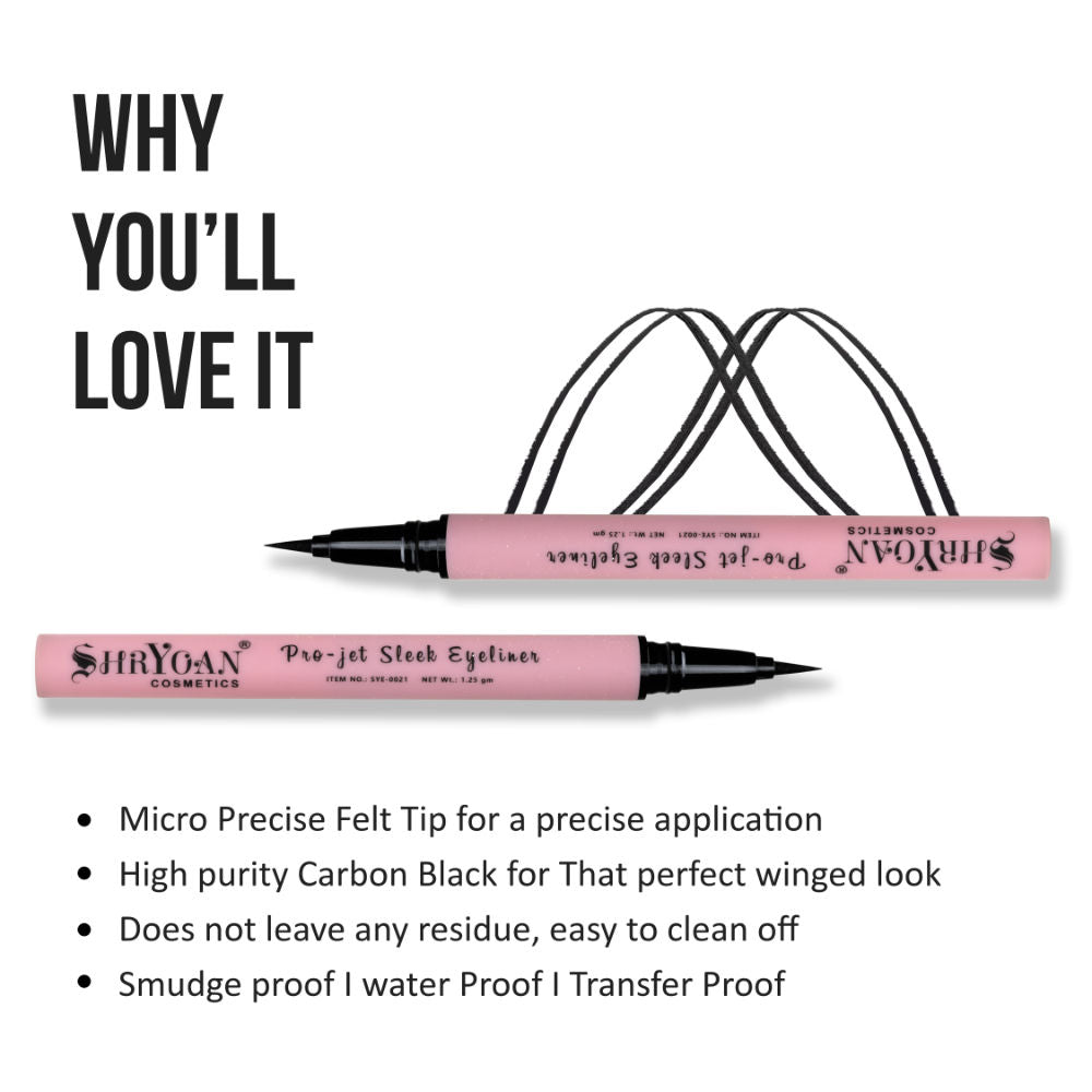 Shryoan Pro-Jet Sleek 24 Hours Stay Eyeliner - Black