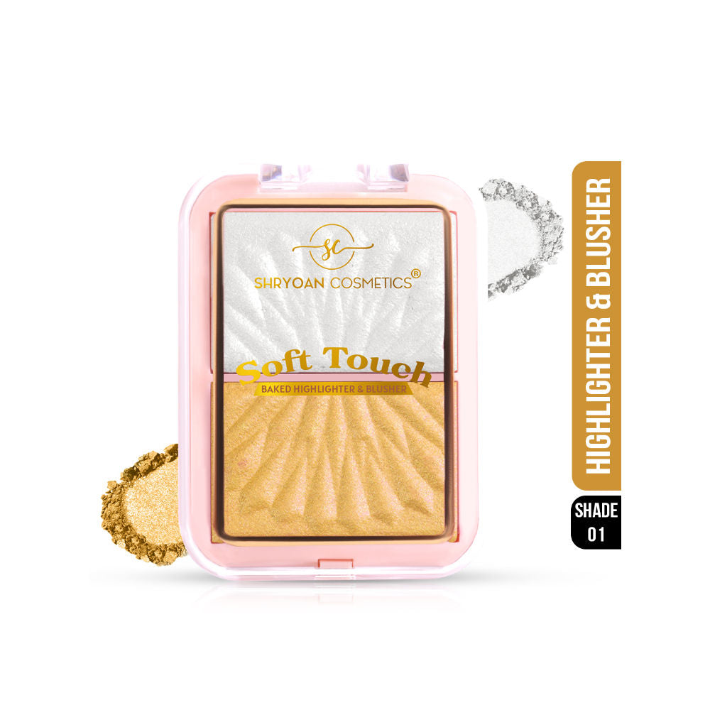 Shryoan Soft Touch Baked Shimmery Finish Highlighter & Blush Palette