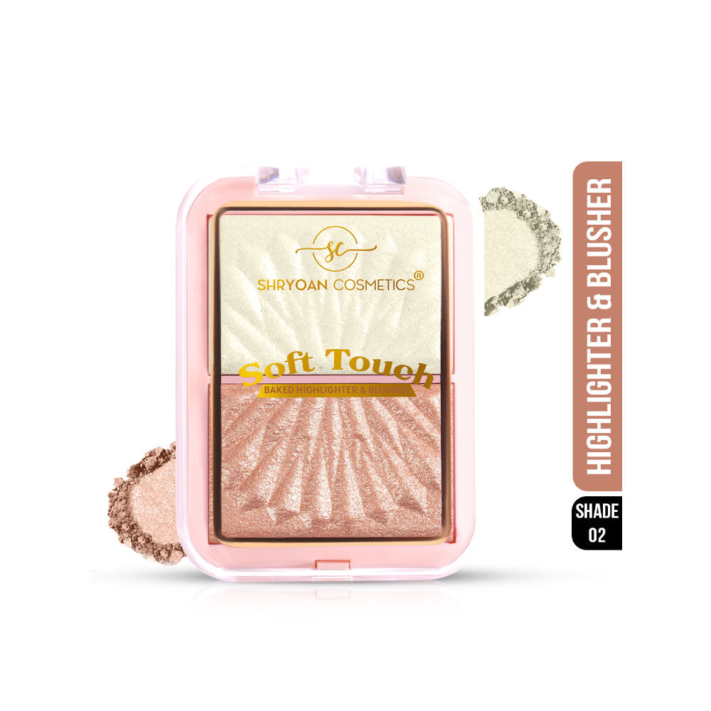 Shryoan Soft Touch Baked Shimmery Finish Highlighter & Blush Palette