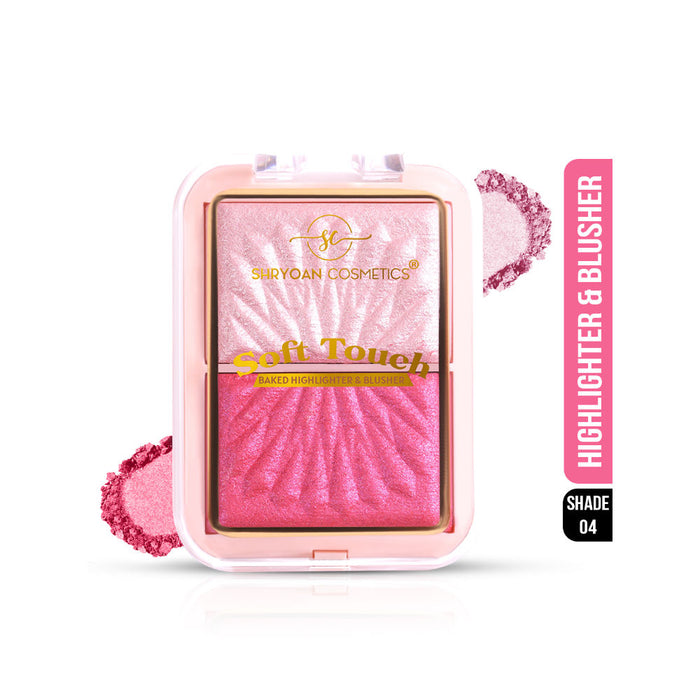 Shryoan Soft Touch Baked Shimmery Finish Highlighter & Blush Palette