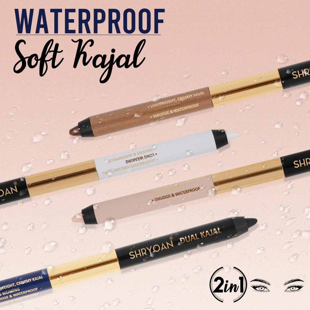 Shryoan Shimmery Dual Kajal with Sharpener - Black-Brown