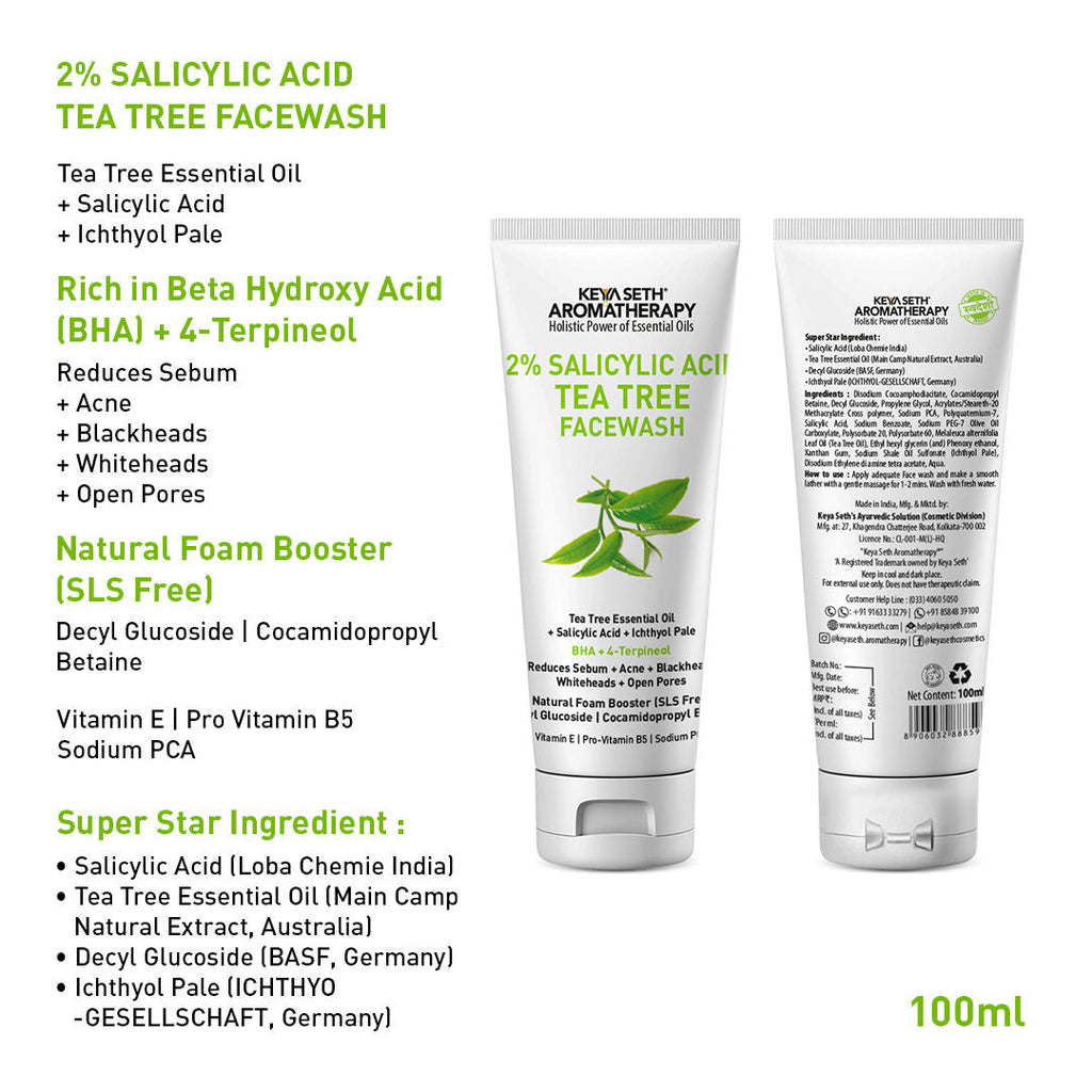 Keya Seth Aromatherapy 2% Salicylic Acid Tea Tree Face Wash