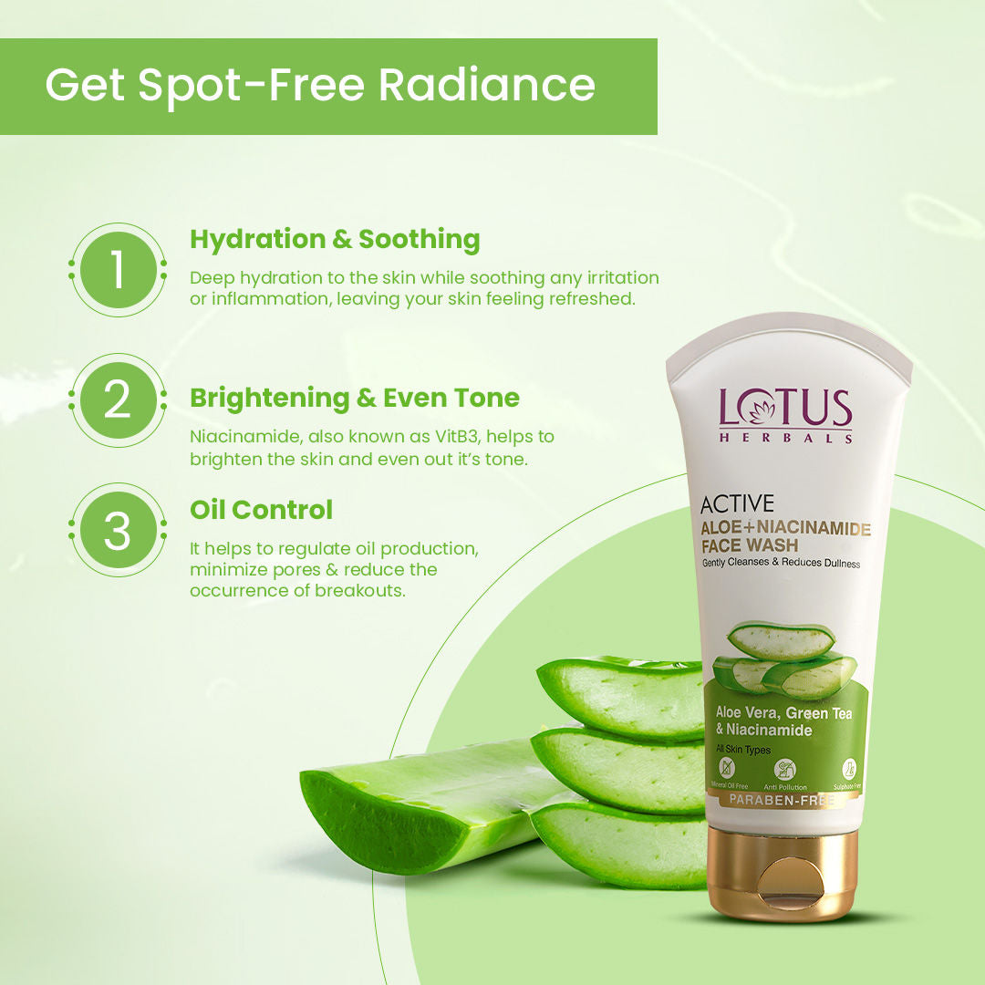 Lotus Herbals Active Aloe + Niacinamide Face Wash