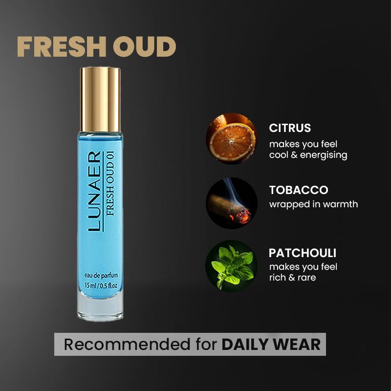 Lunaer Fresh Oud Citrus Woody Perfume With Tobacco & Amber For Men & Women