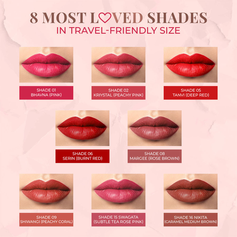 Just Herbs Ayurvedic Creamy Matte Lipstick Half Size