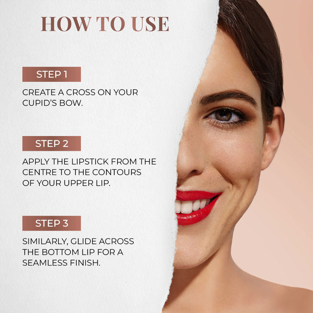 Just Herbs Ayurvedic Creamy Matte Lipstick Half Size