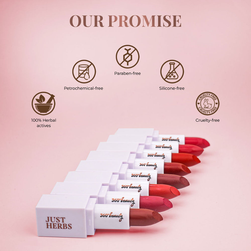 Just Herbs Ayurvedic Creamy Matte Lipstick Half Size