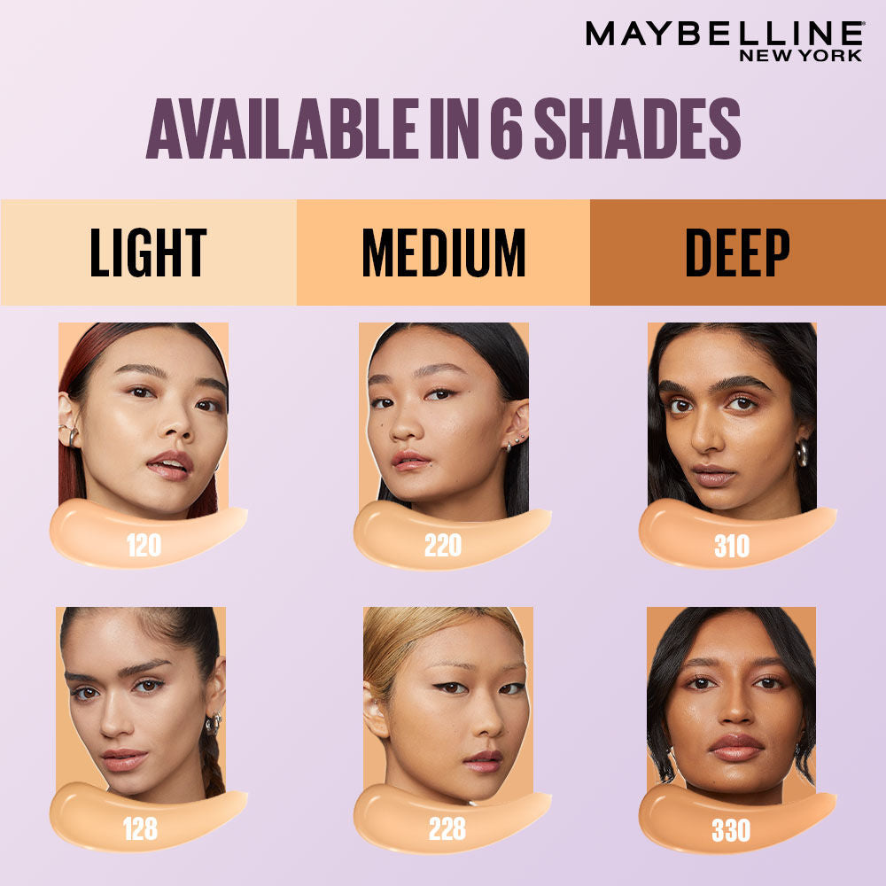 Maybelline New York Super Stay Lumi-Matte Foundation-30Hr Wear-Lightweight-Normal-Dry Skin