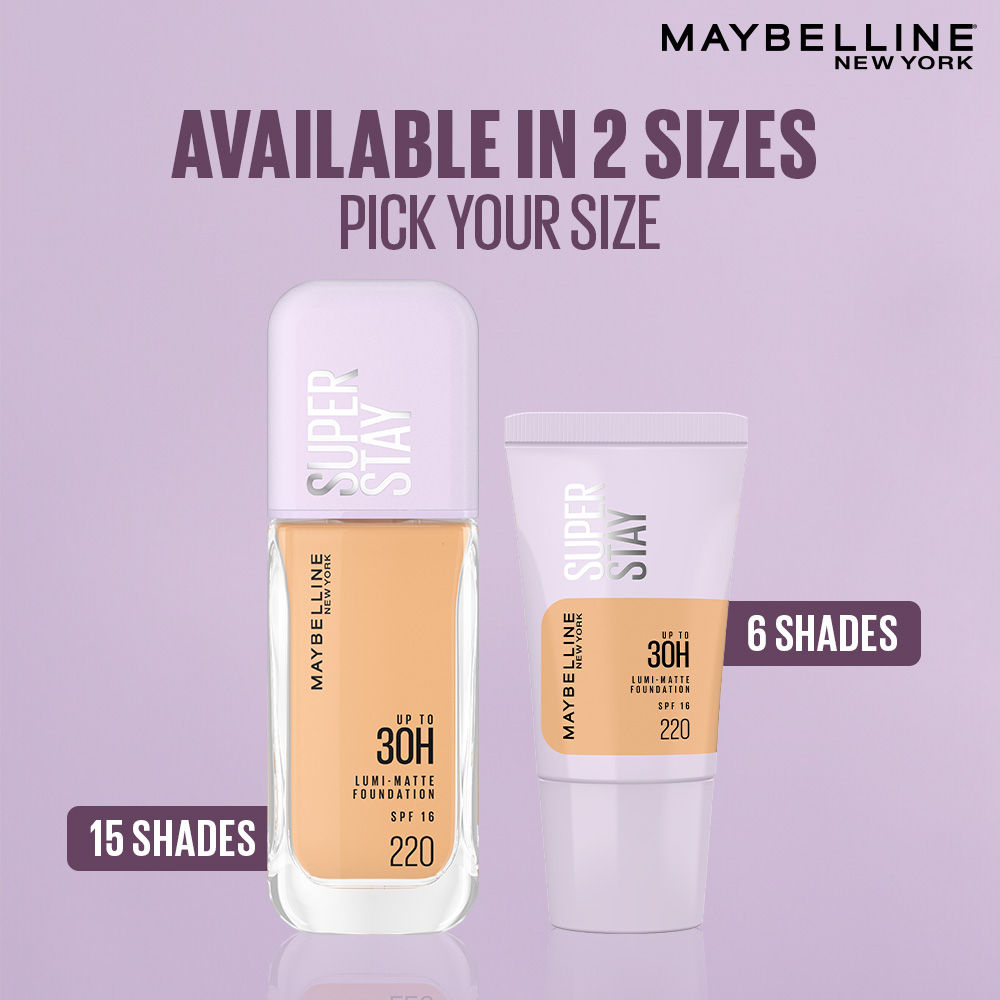 Maybelline New York Super Stay Lumi-Matte Foundation-30Hr Wear-Lightweight-Normal-Dry Skin
