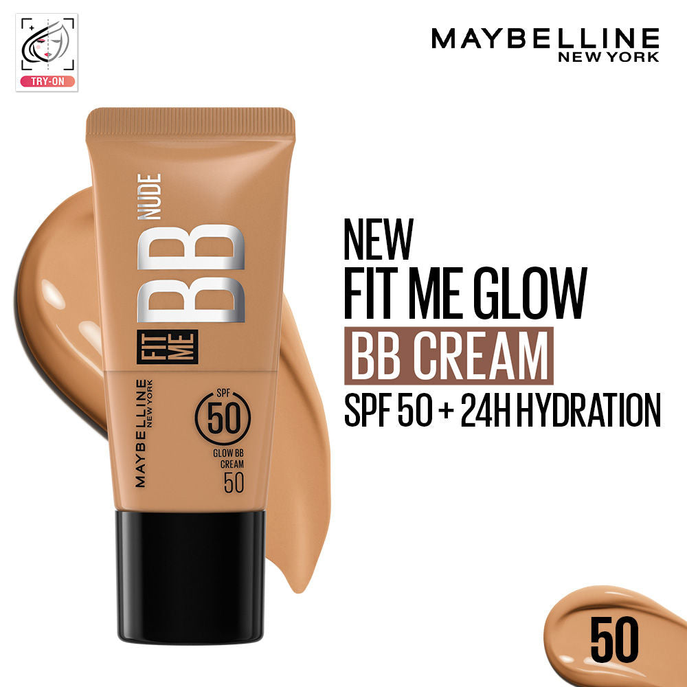 Maybelline New York Fit Me Glow BB Skin Tint, SPF 50, Niacinamide, Normal to Dry Skin