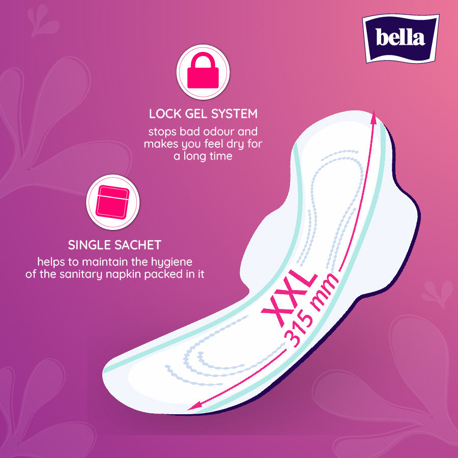 Bella Ultra Thin Night Drai Sanitary Pads, Breathable & Suitable for Very Heavy Flow (14Pcs)