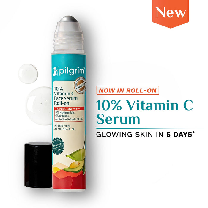 Pilgrim 10%Vitamin C Serum Roll-On Triple Glow+++ 5%