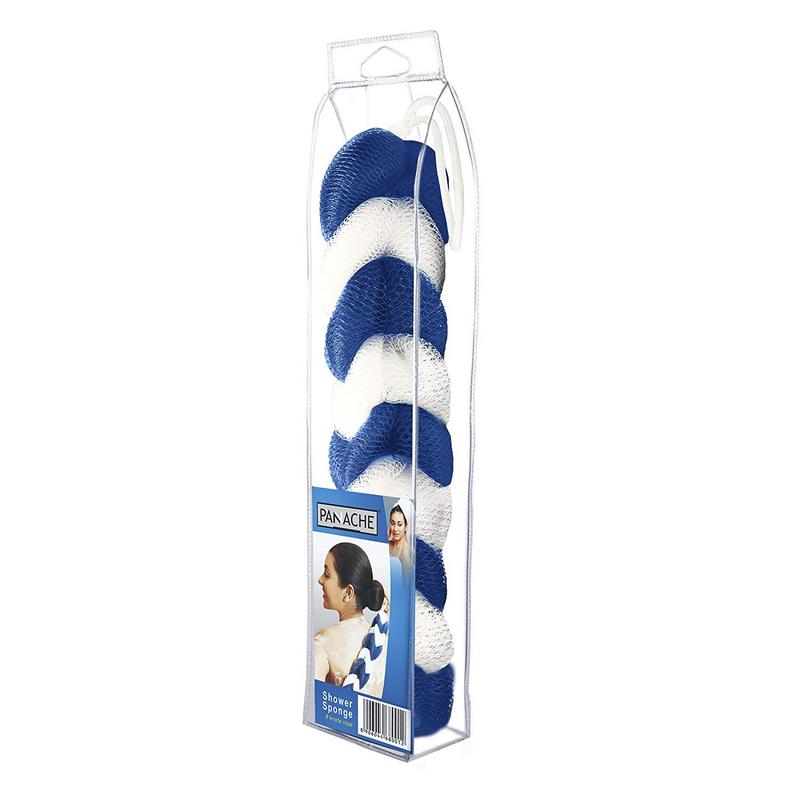Panache Shower Sponge 9 Knots Rope - Blue & White