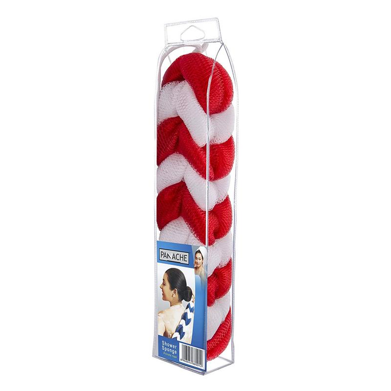 Panache Shower Sponge 9 Knots Rope - Red & White