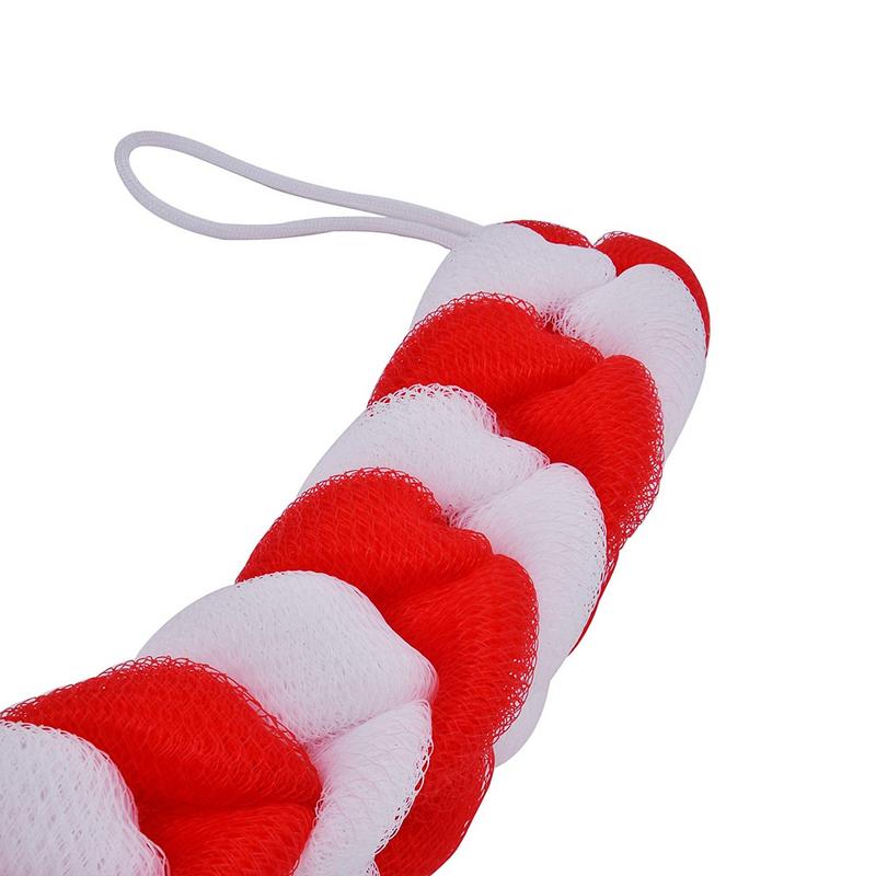 Panache Shower Sponge 9 Knots Rope - Red & White