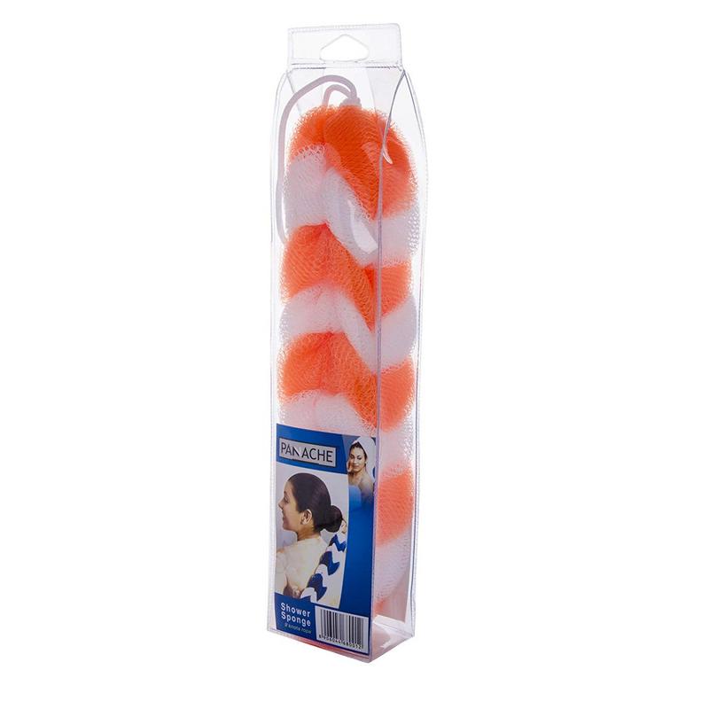 Panache Shower Sponge 9 Knots Rope - Orange & White