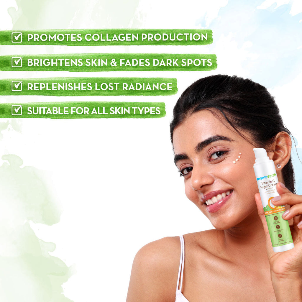Mamaearth Vitamin C Night Cream For Women With Vitamin C & Gotu Kola For Skin Illumination