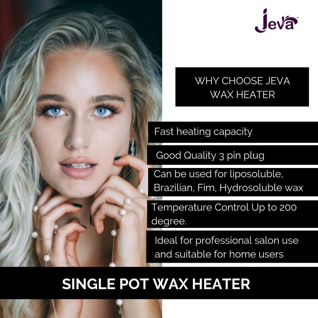 Jeva Single Wax Heater - Black Metal Professional Wax Warmer for Smooth Hair Removal