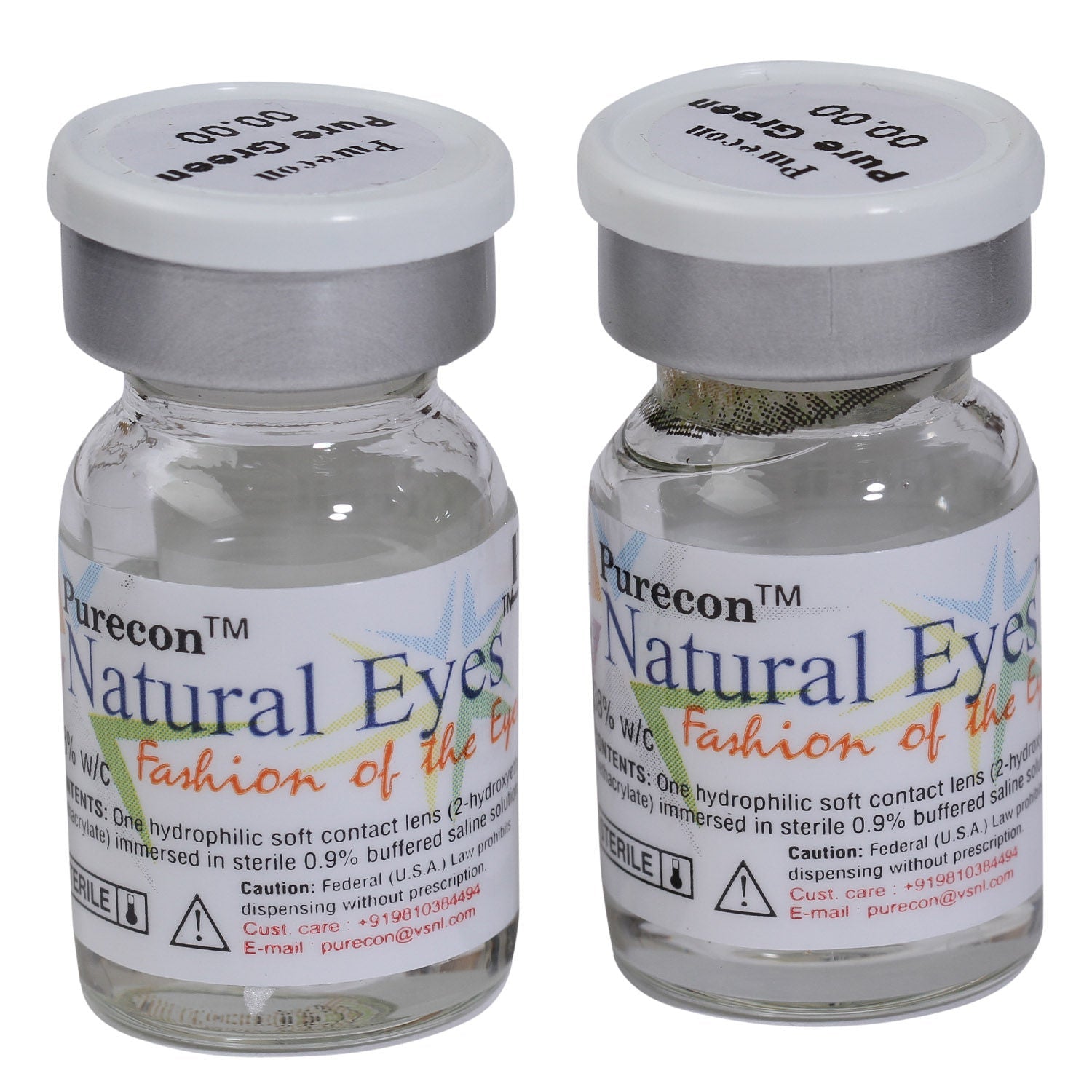 Purecon Natural Eyes Pure Green Yearly Disposable Contact Lenses