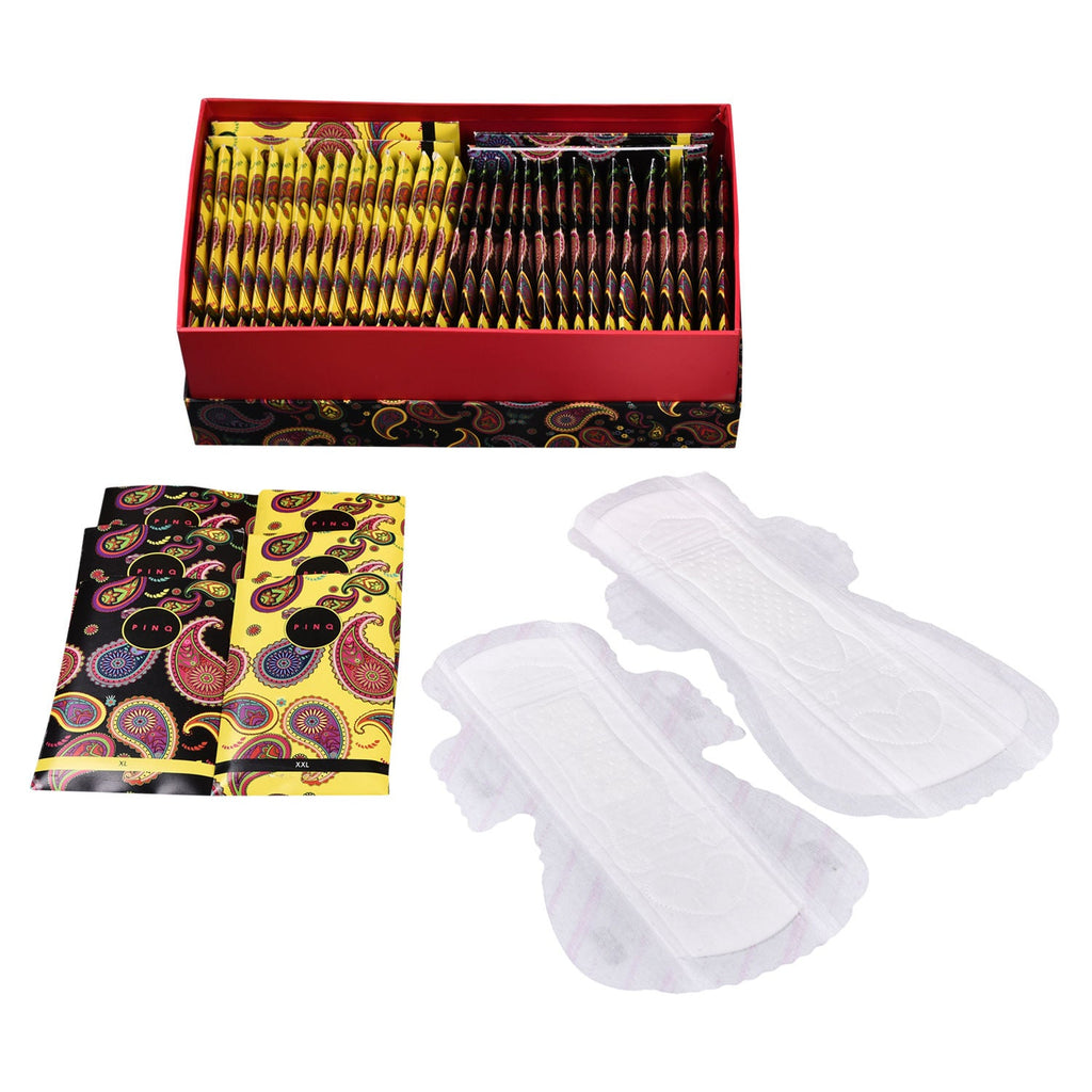 PINQ POLKA Bulk Me Box Sanitary Pads (XL & XXL) Heavy Flow Night Rash Free Wider Back